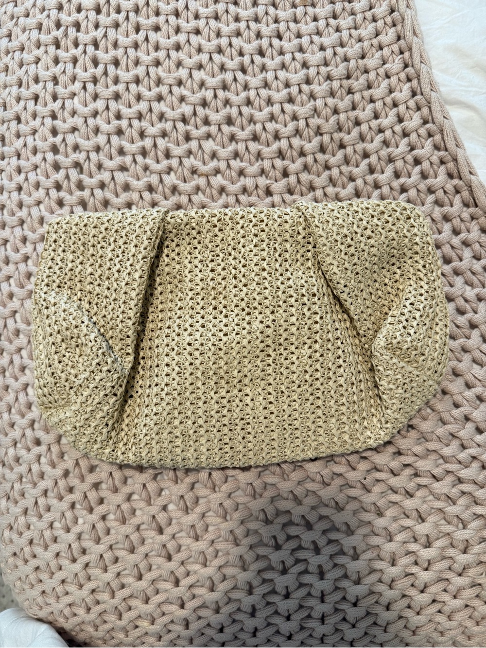 Woven Straw Clutch in Natural Beige
